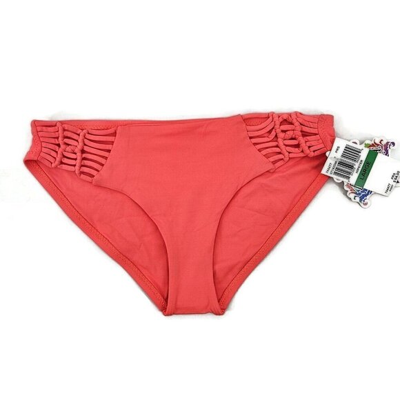 New Becca by Rebecca Virtue Electric Current Bikini Bottoms Womens L Orange - Picture 2 of 6